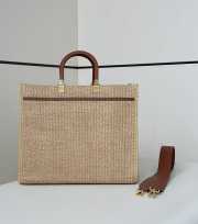 Uubags | Fendi Sunshine Medium Shopper in natural straw bag 35x17x31cm - 6