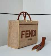 Uubags | Fendi Sunshine Medium Shopper in natural straw bag 35x17x31cm - 4