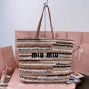 Uubags | Miu Miu Crochet tote bag in natural color 40x34x16cm - 1