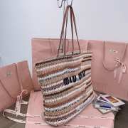 Uubags | Miu Miu Crochet tote bag in natural color 40x34x16cm - 5