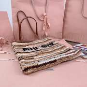 Uubags | Miu Miu Crochet tote bag in natural color 41x32cm - 6