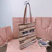 Uubags | Miu Miu Crochet tote bag in natural color 41x32cm - 5