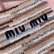 Uubags | Miu Miu Crochet tote bag in natural color 41x32cm - 4