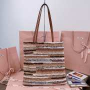 Uubags | Miu Miu Crochet tote bag in natural color 41x32cm - 3