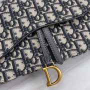 Uubags | Dior Saddle Oblique Jacquard Wallet on Chain in Blue/Beige 18x11x3.5cm - 5