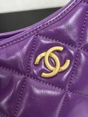 Uubags | Chanel Hobo Bag Shiny Lambskin & Gold Plated Metal Purple 24x26x9cm - 5