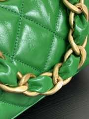 Uubags | Chanel Hobo Bag Shiny Lambskin & Gold Plated Metal Green 24x26x9cm - 4