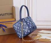 Uubags | Louis Vuitton Monogram Square Bag M59611 Denim Navy Blue 16x16x16cm - 1