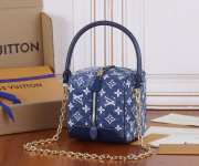 Uubags | Louis Vuitton Monogram Square Bag M59611 Denim Navy Blue 16x16x16cm - 6