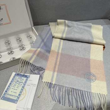 Uubags | Hermes cashmere scarf blue/purple 30x180cm