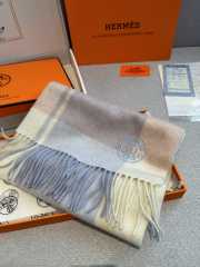 Uubags | Hermes cashmere scarf blue/purple 30x180cm - 2