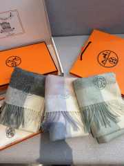 Uubags | Hermes cashmere scarf blue/purple 30x180cm - 6