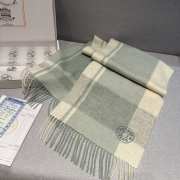 Uubags | Hermes cashmere scarf green 30x180cm - 1