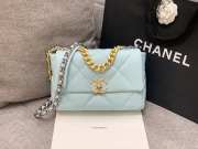 Uubags | Chanel Pale Blue Quilted Lambskin Medium Chanel 19 Bag 26x16x9cm - 4