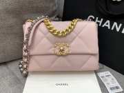 Uubags | Chanel Light Pink Quilted Lambskin Medium Chanel 19 Bag 26x16x9cm - 6