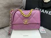 Uubags | Chanel Purple Quilted Lambskin Medium Chanel 19 Bag 26x16x9cm - 1