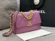 Uubags | Chanel Purple Quilted Lambskin Medium Chanel 19 Bag 26x16x9cm - 6