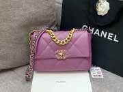 Uubags | Chanel Purple Quilted Lambskin Medium Chanel 19 Bag 26x16x9cm - 4