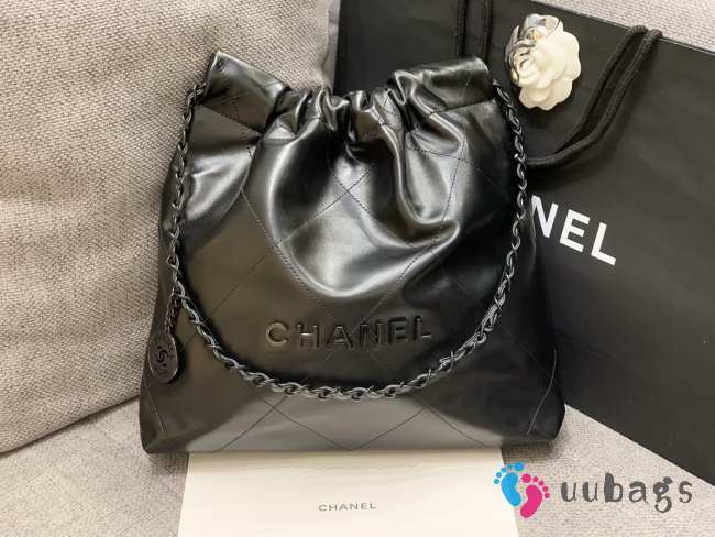 Uubags | Chanel 22 tote bag small black 35cm - 1