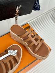 Uubags | Hermes Isabella 30 sandal in calfskin brown 7cm - 3