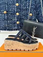 Uubags | Hermes Isabella 30 sandal in calfskin navy blue 7cm - 1