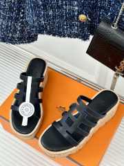 Uubags | Hermes Isabella 30 sandal in calfskin navy blue 7cm - 6