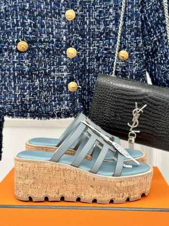 Uubags | Hermes Isabella 30 sandal in epsom calfskin blue 7cm