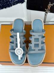 Uubags | Hermes Isabella 30 sandal in epsom calfskin blue 7cm - 4