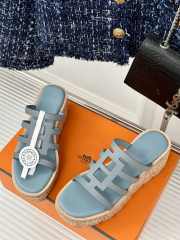 Uubags | Hermes Isabella 30 sandal in epsom calfskin blue 7cm - 2