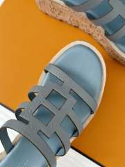 Uubags | Hermes Isabella 30 sandal in epsom calfskin blue 7cm - 5