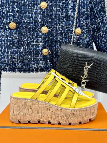 Uubags | Hermes Isabella 30 sandal in calfskin yellow 7cm