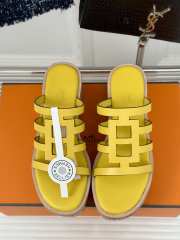 Uubags | Hermes Isabella 30 sandal in calfskin yellow 7cm - 5