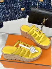 Uubags | Hermes Isabella 30 sandal in calfskin yellow 7cm - 4