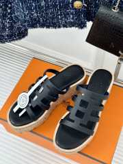 Uubags | Hermes Isabella 30 sandal in epsom calfskin navy blue 7cm - 5