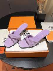 Uubags | Hermes Giny 5.5cm in Velvet Leather Purple Sandals - 1