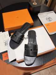 Uubags | Hermes Idioma sandal in black lambskin insole and lining - 3