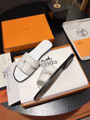 Uubags | Hermes Idioma sandal in white lambskin insole and lining - 3