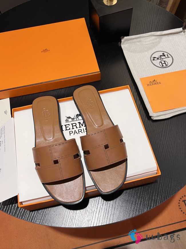 Uubags | Hermes Idioma sandal in brown lambskin insole and lining - 1