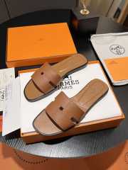 Uubags | Hermes Idioma sandal in brown lambskin insole and lining - 3