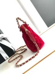 Uubags | Chanel clutch with strap shiny lambskin & gold plated metal red 11x16x5.5cm - 5