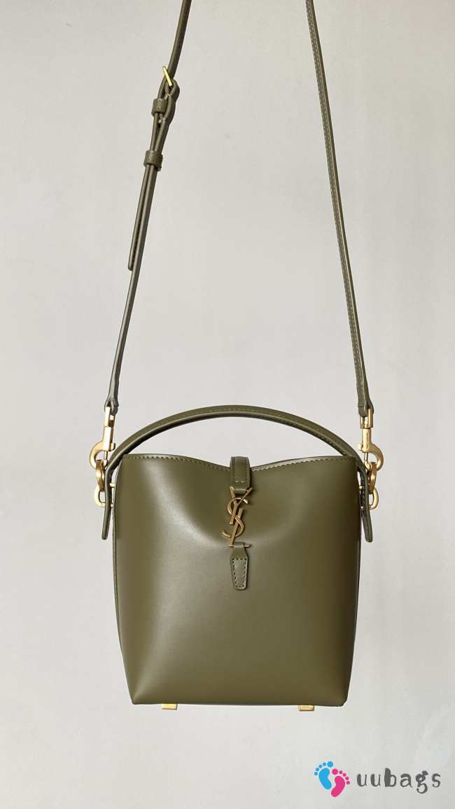 Uubags | YSL mini Le 37 bag in green shiny leather 13x15x6cm - 1