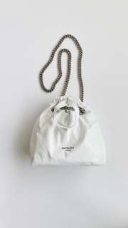 Uubags | Balenciaga Crush XS White/Silver Leather Shoulder Bag 28x28x10cm - 6