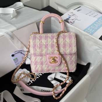 Uubags | Chanel Mini Foldable Bag Light Pink 15x15.5x7.5cm