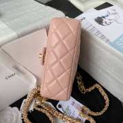 Uubags | Chanel Charm Flap Bag Pink Small 16x12x5cm - 4