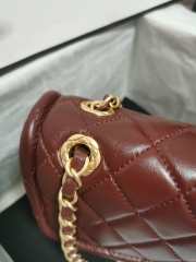 Uubags | Chanel Flap Bag Shiny Crumpled Calfskin & Gold-Tone Metal Dark Brown 19.5x28x7cm - 5