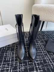 Uubags | Celine Chelsea pointed toe buckle boots in black calfskin leather  - 5