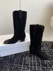 Uubags | Celine Chelsea pointed toe buckle boots in black velvet leather - 3