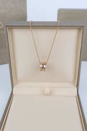 Uubags | Bvlgari zero1 necklace with 18 kt rose gold pendant set with demi-pavé diamonds on the edges - 1