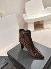 Uubags | Chanel suede ankle boot in burgundy - 6