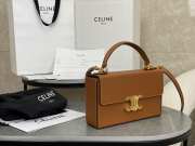 Uubags | Celine Box Triomphe Bag in Tan Calfskin 22x13.5x6cm - 4